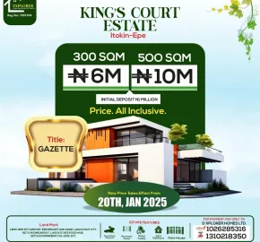 Kings Court Estate, Ketu Epe Lagos, Nigeria