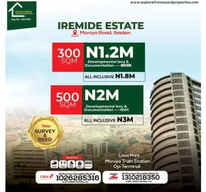 Iremide Estate, Moniya Road, Ibadan – Oyo State, Nigeria